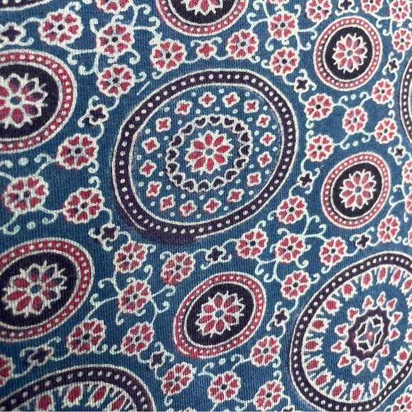 April Cornell Tunic Top/Dress Size S Button Up Geo Print Mandala Blue Burgundy - Picture 8 of 10